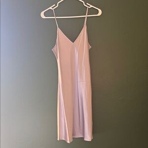 Quince Lavender Mini Silk Slip Dress